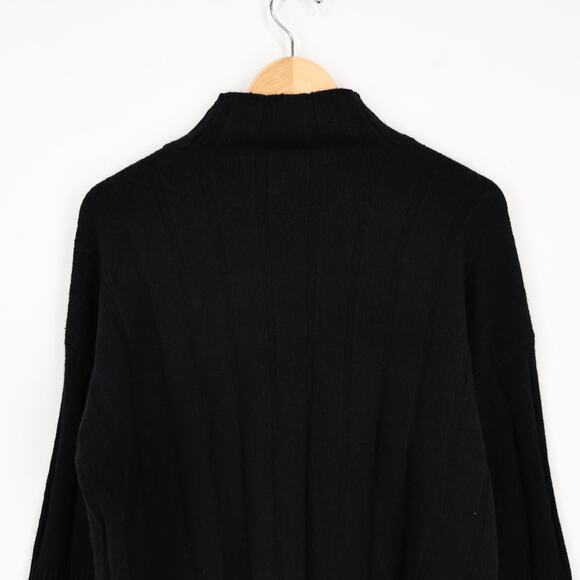 Madewell Ribbed Cashmere Wool Blend Pullover Sweater Heather Asphalt XS NWT - Picture 7 of 8